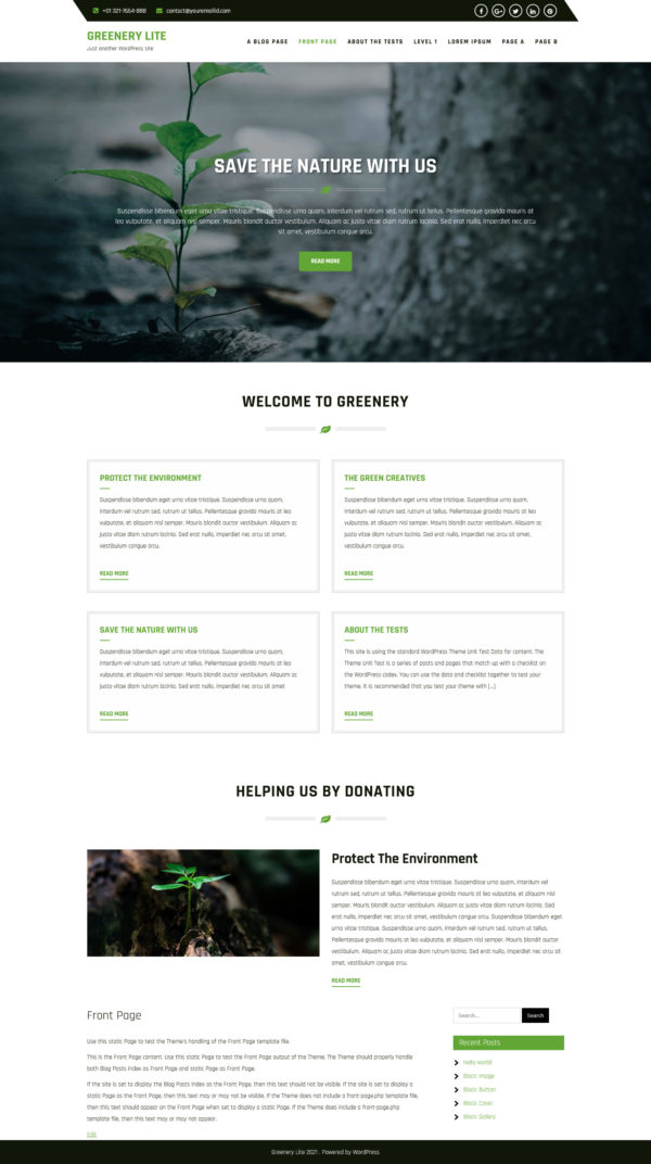 Greenery Lite WordPress Theme