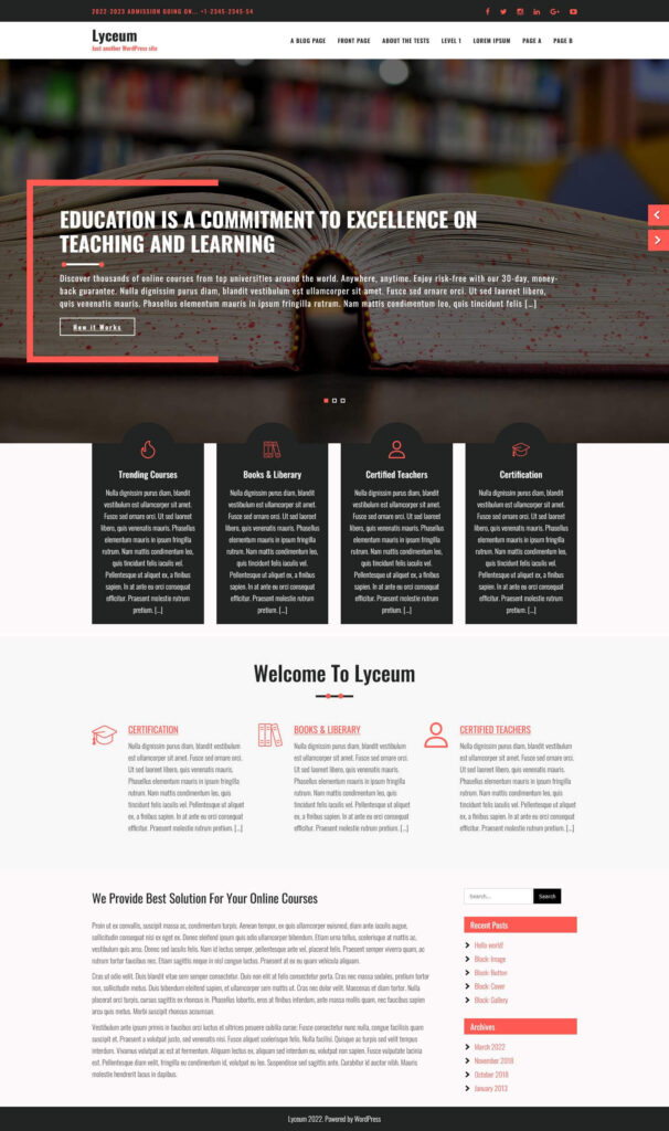 Lyceum Lite WordPress Theme